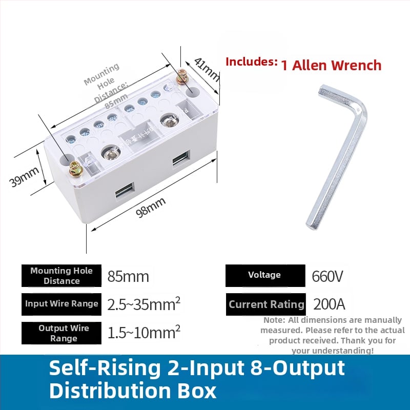 Elektrisko shēmu sadales kaste, 2 ievadi, 4–16 izejas, 8 savienotāji, termināļu bloks