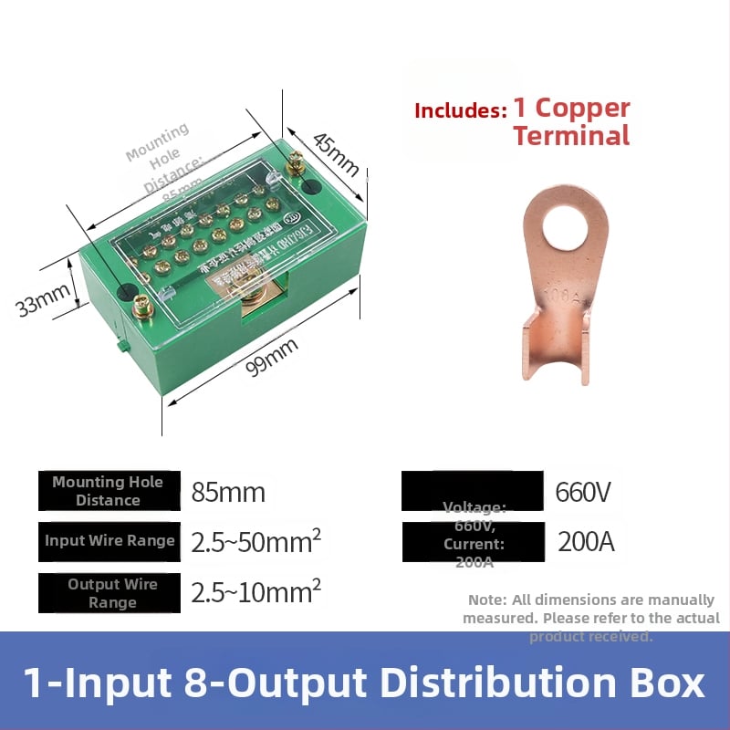 Elektrisko shēmu sadales kaste, 2 ievadi, 4–16 izejas, 8 savienotāji, termināļu bloks