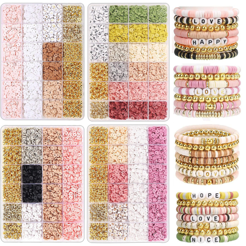 DIY set nakita za djecu – perle od meke gline, završni premaz pečenjem, kružni uzorak, INS stil