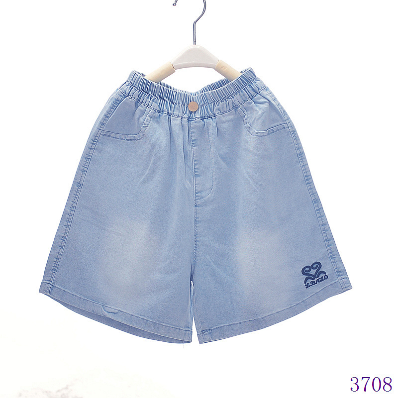 Vaikų džinsiniai šortai, 80% medvilnė, švelnus paviršius, vidurio juosmens su elastine juostele, vasaros stilus
