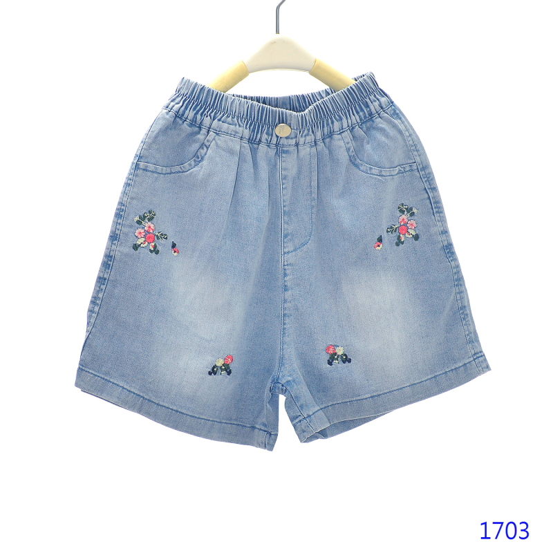 Vaikų džinsiniai šortai, 80% medvilnė, švelnus paviršius, vidurio juosmens su elastine juostele, vasaros stilus