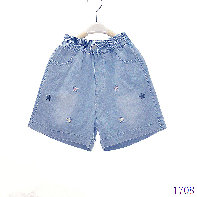Vaikų džinsiniai šortai, 80% medvilnė, švelnus paviršius, vidurio juosmens su elastine juostele, vasaros stilus