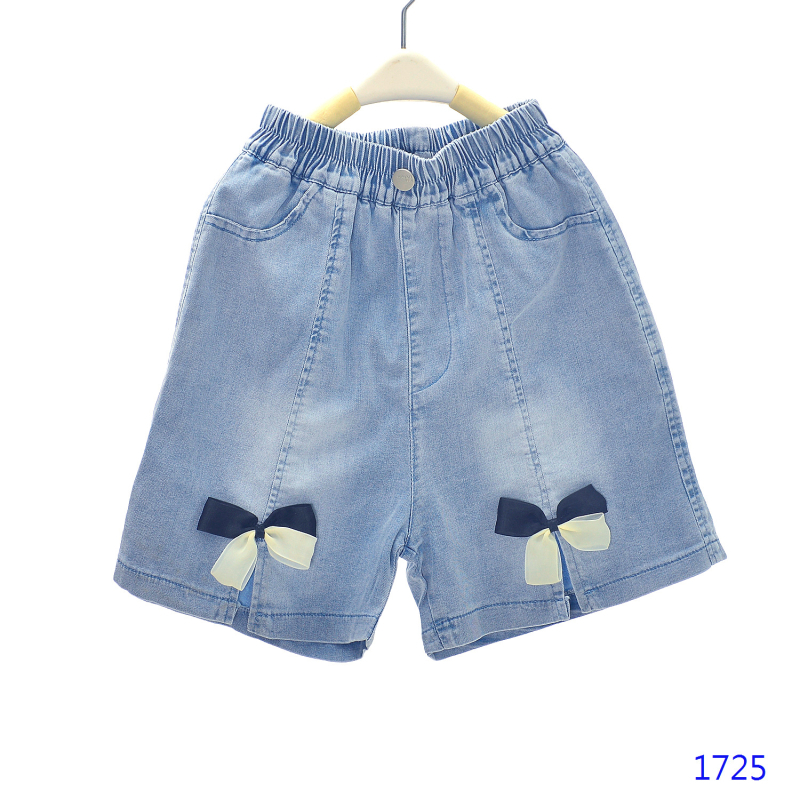 Vaikų džinsiniai šortai, 80% medvilnė, švelnus paviršius, vidurio juosmens su elastine juostele, vasaros stilus