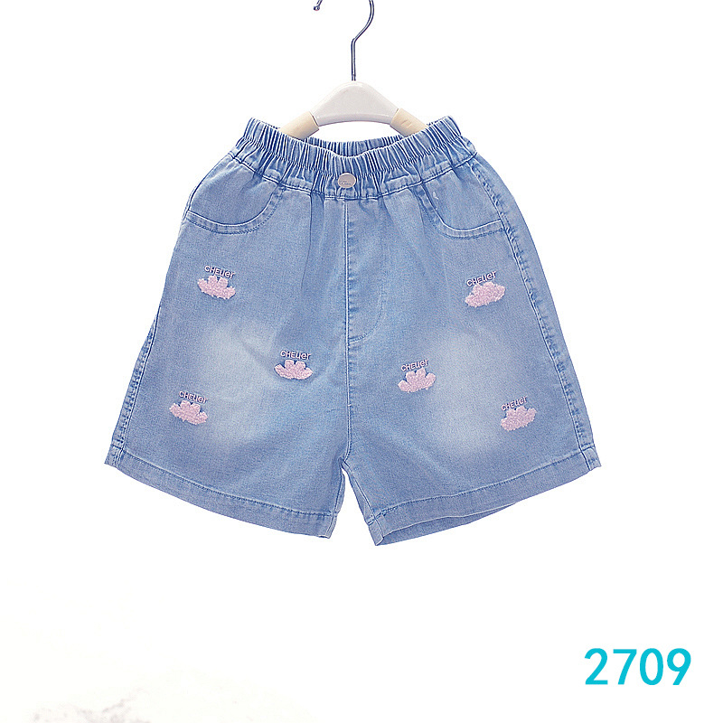 Vaikų džinsiniai šortai, 80% medvilnė, švelnus paviršius, vidurio juosmens su elastine juostele, vasaros stilus