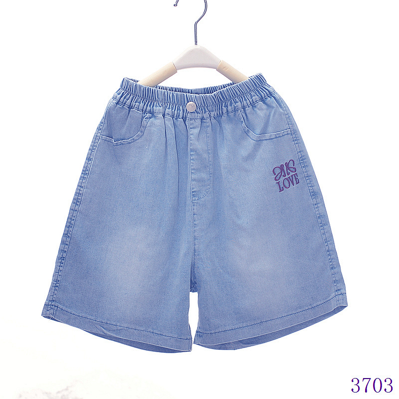 Vaikų džinsiniai šortai, 80% medvilnė, švelnus paviršius, vidurio juosmens su elastine juostele, vasaros stilus
