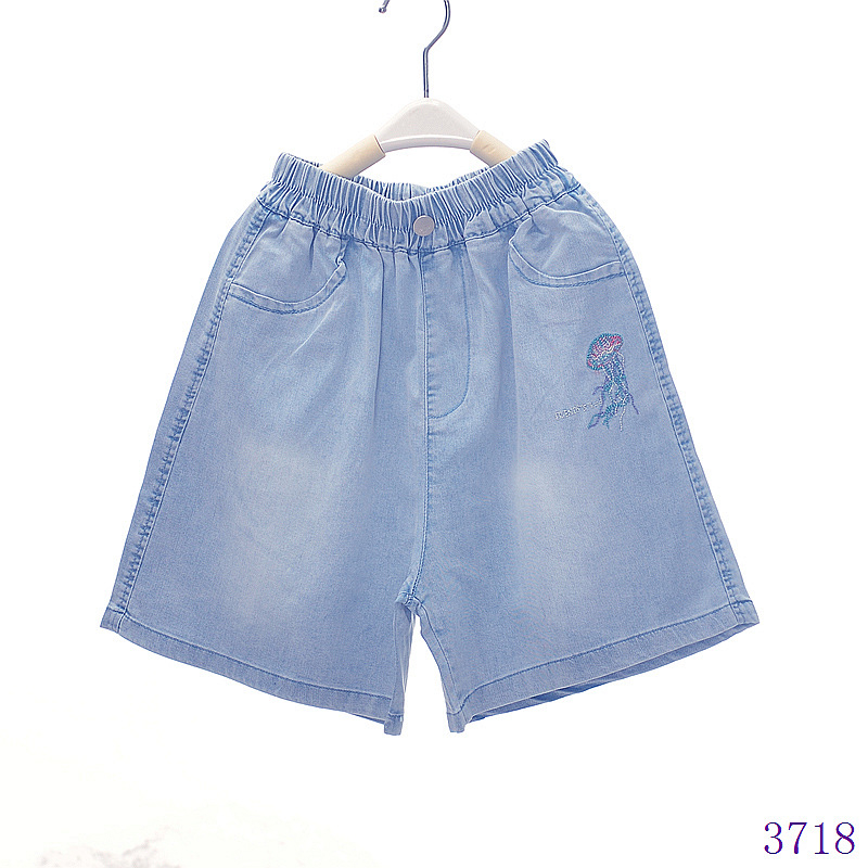 Vaikų džinsiniai šortai, 80% medvilnė, švelnus paviršius, vidurio juosmens su elastine juostele, vasaros stilus
