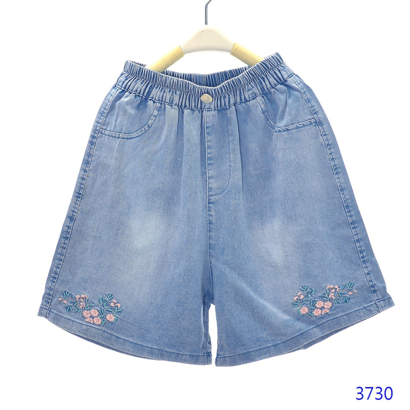 Vaikų džinsiniai šortai, 80% medvilnė, švelnus paviršius, vidurio juosmens su elastine juostele, vasaros stilus