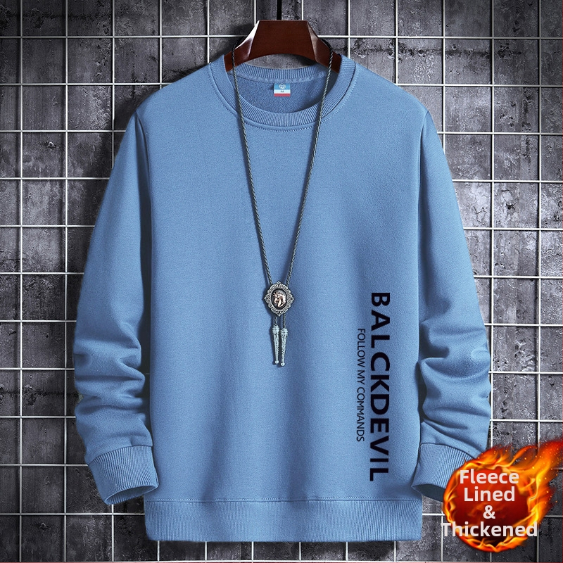 Пуловер в корейски стил с поларена подплата, кръгло деколте, дълги ръкави, 100% полиестер