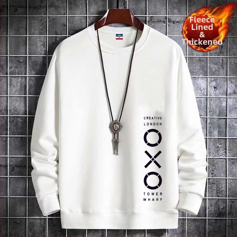 Korejas stilā veidots fleece iekšējais džemperis, ar apaļu kaklu, garas piedurknes, 100% poliesters