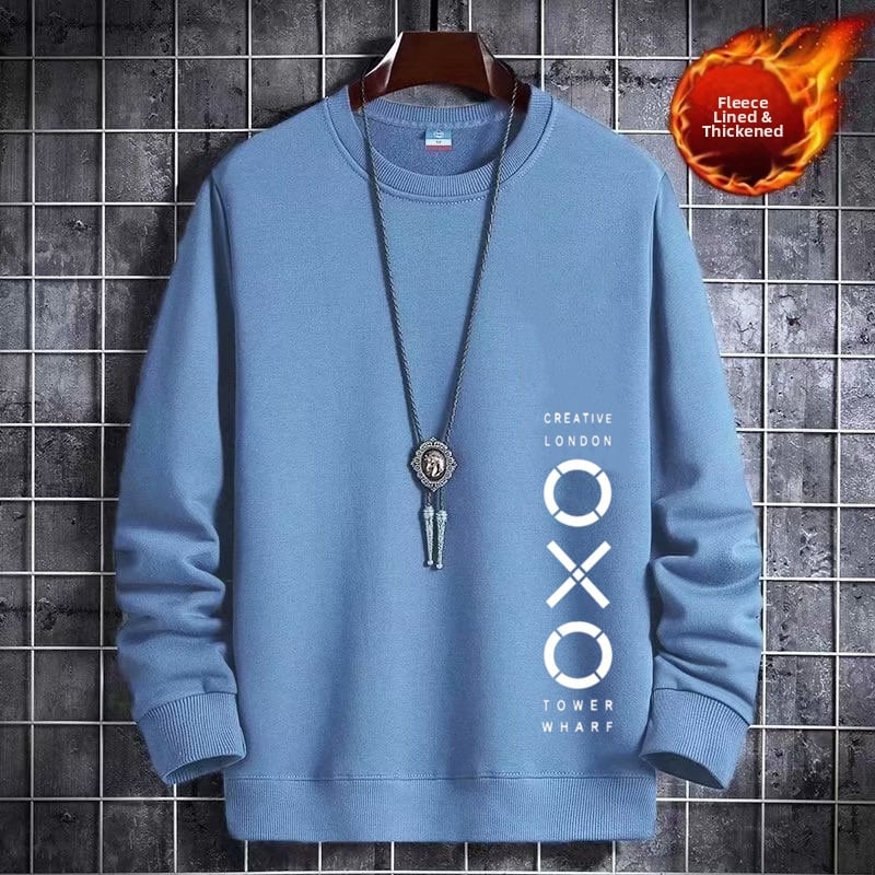 Korejas stilā veidots fleece iekšējais džemperis, ar apaļu kaklu, garas piedurknes, 100% poliesters