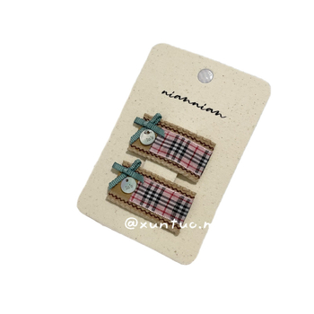 Rūpnie darināts auduma matu klips ar mežģīnēm — Korejas stila pušķveida ziedu raksts, BB klips meitenēm