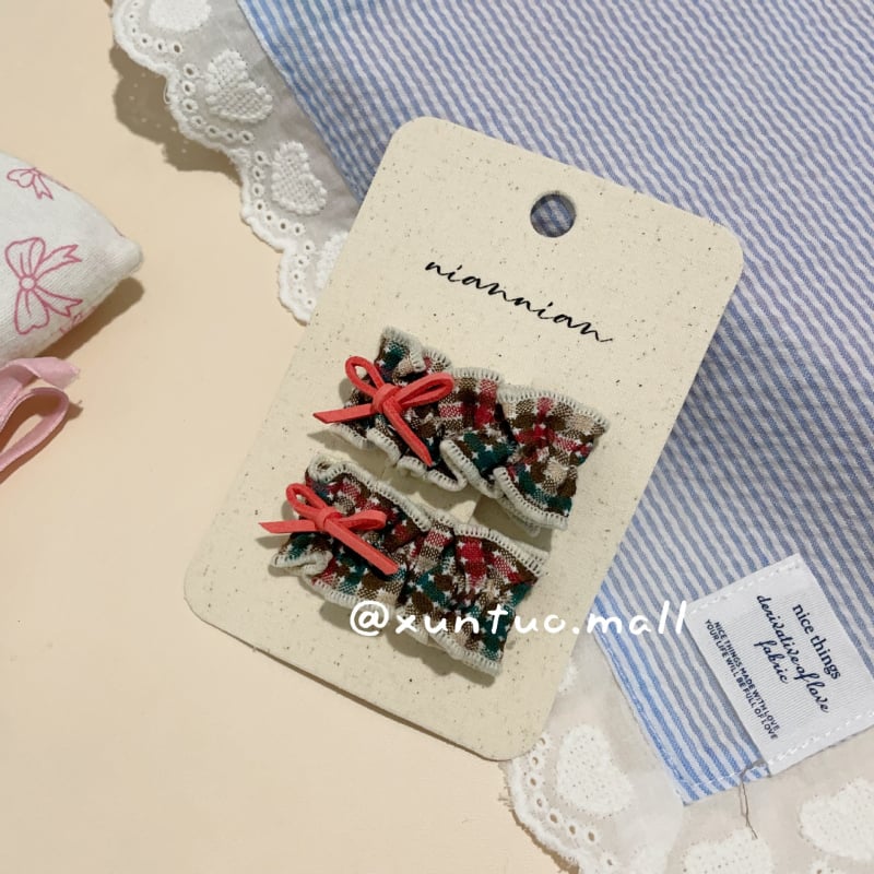 Rūpnie darināts auduma matu klips ar mežģīnēm — Korejas stila pušķveida ziedu raksts, BB klips meitenēm