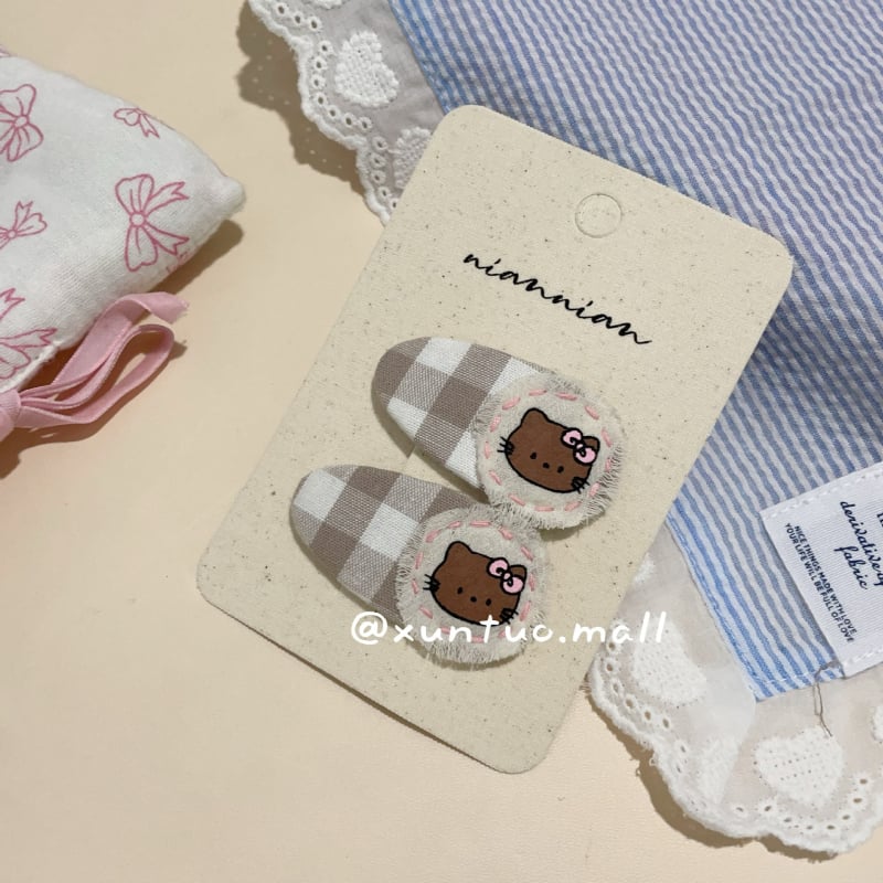 Rūpnie darināts auduma matu klips ar mežģīnēm — Korejas stila pušķveida ziedu raksts, BB klips meitenēm