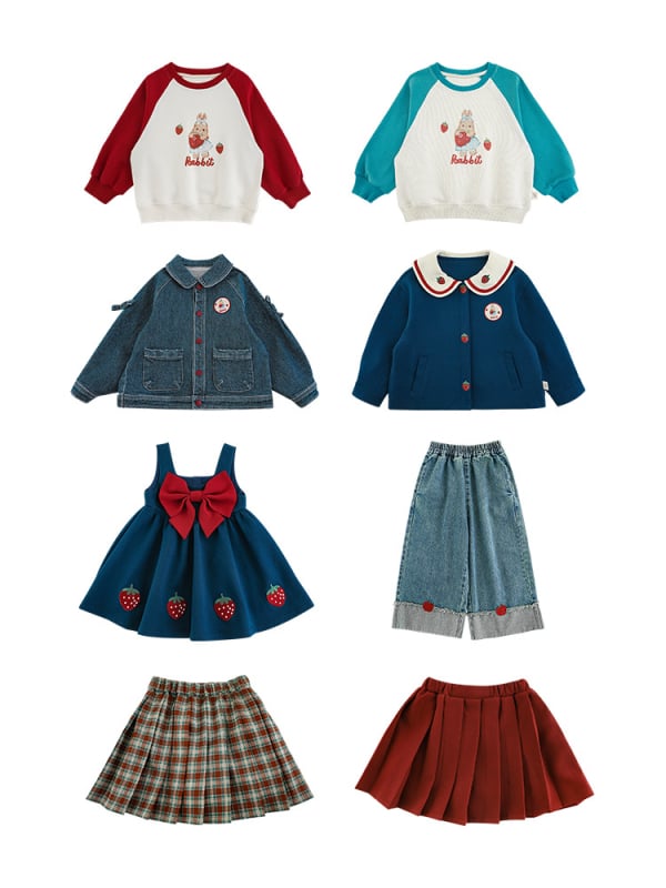 Mergaitėms princesės stiliaus medvilninis komplektas: suknelė, švarkas ir kelnes, ilgos rankovės, 90% medvilnė