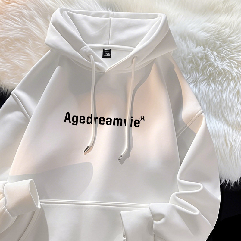 Ženski hoodie s kapuljom i flis podstavom oversize, jesensko-zimski stil, poliester 95%+
