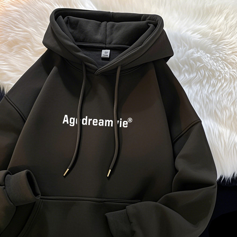 Ženski hoodie s kapuljom i flis podstavom oversize, jesensko-zimski stil, poliester 95%+