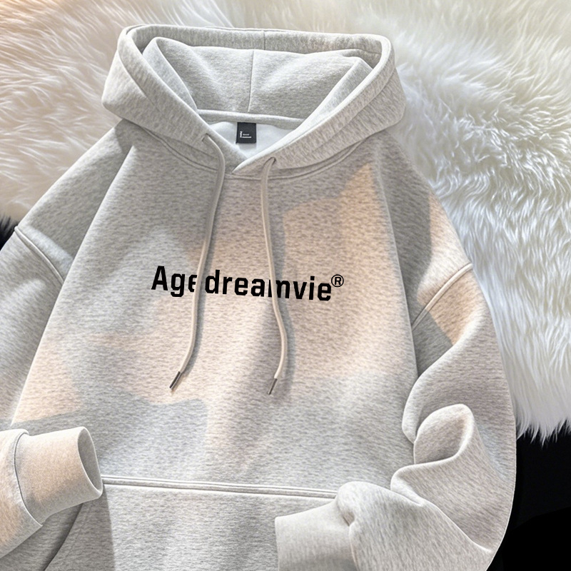 Ženski hoodie s kapuljom i flis podstavom oversize, jesensko-zimski stil, poliester 95%+