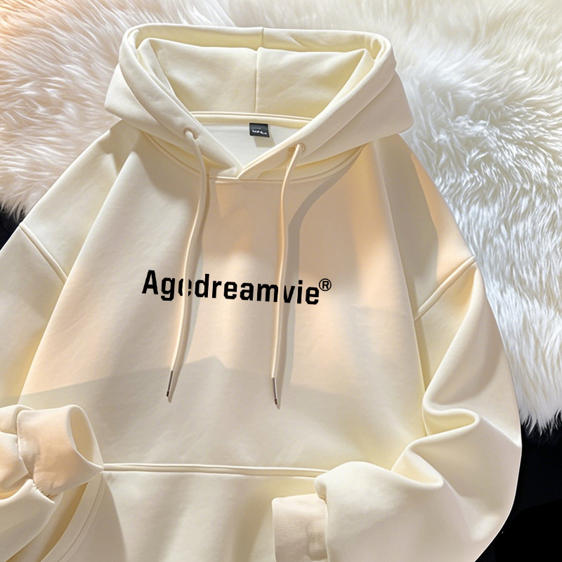 Ženski hoodie s kapuljom i flis podstavom oversize, jesensko-zimski stil, poliester 95%+