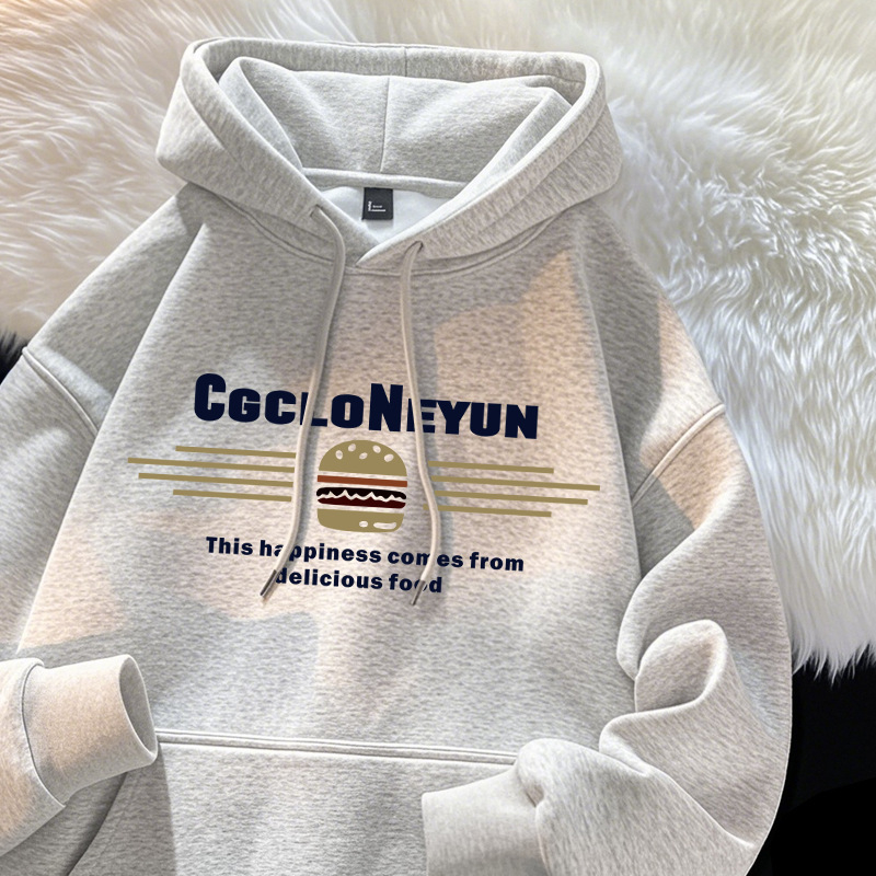 Ženski hoodie s kapuljom i flis podstavom oversize, jesensko-zimski stil, poliester 95%+
