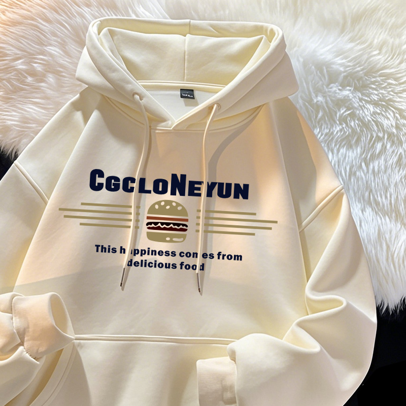 Ženski hoodie s kapuljom i flis podstavom oversize, jesensko-zimski stil, poliester 95%+