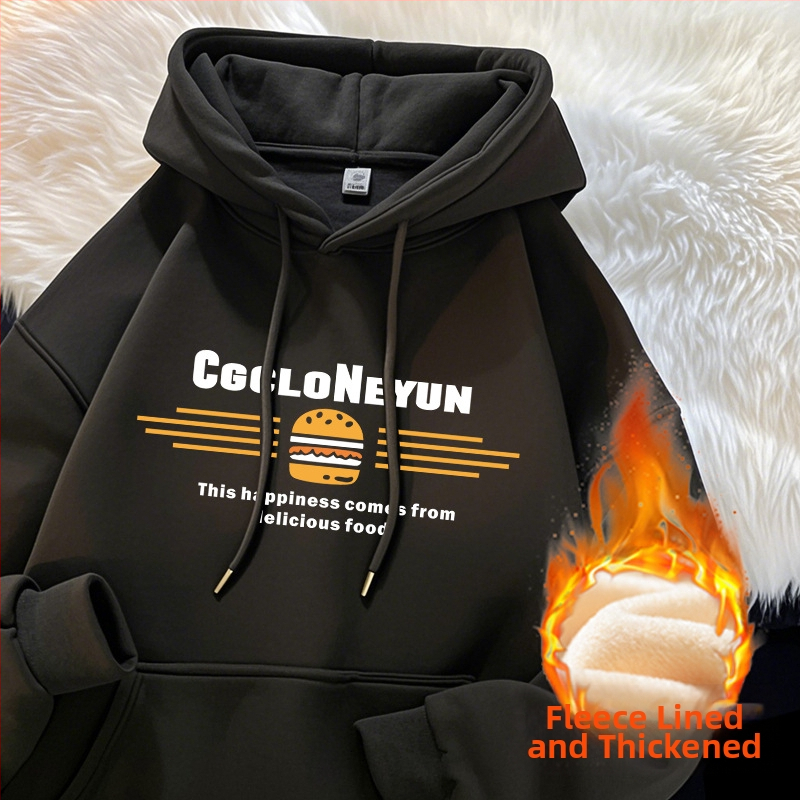 Ženski hoodie s kapuljom i flis podstavom oversize, jesensko-zimski stil, poliester 95%+