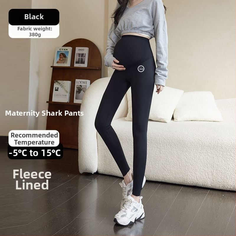 Κολάν εγκυμοσύνης για γιόγκα, με θερμό εσωτερικό φλίς, στήριξη κοιλιάς, chenille ύφασμα με 30–50% spandex, φαρδιά γραμμή, φθινόπωρο–χειμώνας