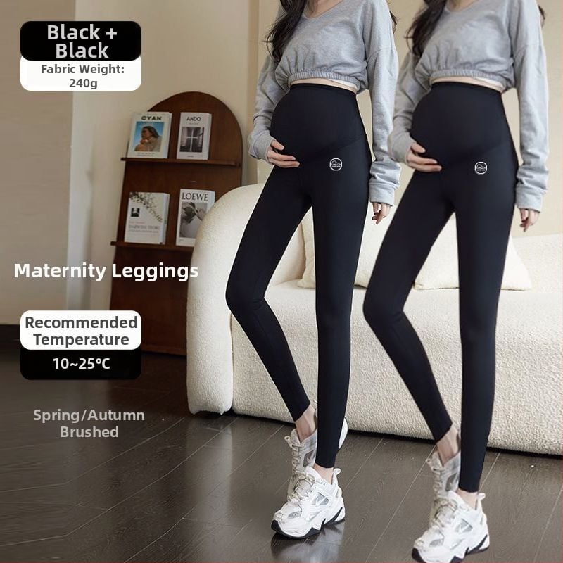 Κολάν εγκυμοσύνης για γιόγκα, με θερμό εσωτερικό φλίς, στήριξη κοιλιάς, chenille ύφασμα με 30–50% spandex, φαρδιά γραμμή, φθινόπωρο–χειμώνας