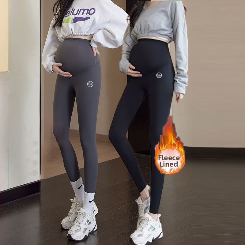 Κολάν εγκυμοσύνης για γιόγκα, με θερμό εσωτερικό φλίς, στήριξη κοιλιάς, chenille ύφασμα με 30–50% spandex, φαρδιά γραμμή, φθινόπωρο–χειμώνας
