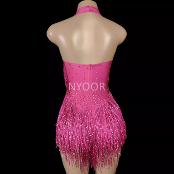 NYOOR Halterio kaklo su kutais ir kristalais – be rankovių šokių kombinezonas, Spandex, pagrindinis audinys <30%, moterims, 2025 m. vasara