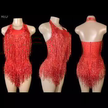 NYOOR Halterio kaklo su kutais ir kristalais – be rankovių šokių kombinezonas, Spandex, pagrindinis audinys <30%, moterims, 2025 m. vasara