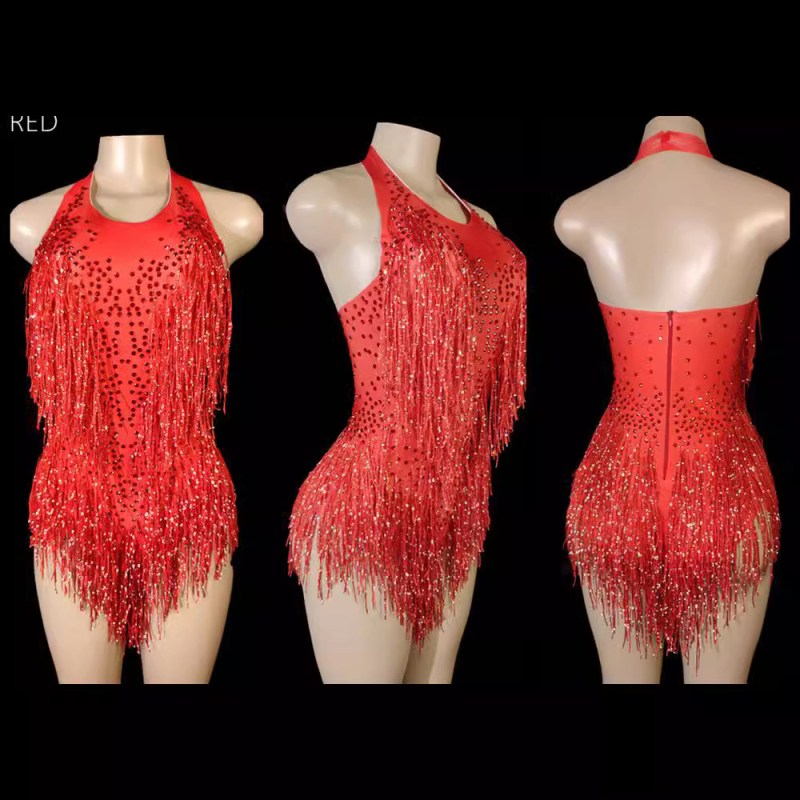 NYOOR Halterio kaklo su kutais ir kristalais – be rankovių šokių kombinezonas, Spandex, pagrindinis audinys <30%, moterims, 2025 m. vasara