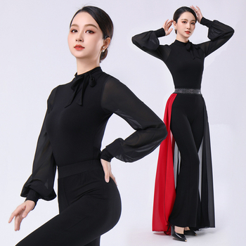 Šiuolaikinio šokio drabužių komplektas, Modal audinys su 90% medvilnės, suaugusiųjų moterų, tinka baletui, Lotynų šokiui, etniniam ir nacionaliniam standartiniam šokiui pavasarį–vasarą–rudenį