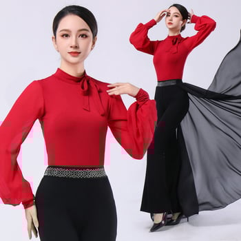 Šiuolaikinio šokio drabužių komplektas, Modal audinys su 90% medvilnės, suaugusiųjų moterų, tinka baletui, Lotynų šokiui, etniniam ir nacionaliniam standartiniam šokiui pavasarį–vasarą–rudenį