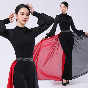 Šiuolaikinio šokio drabužių komplektas, Modal audinys su 90% medvilnės, suaugusiųjų moterų, tinka baletui, Lotynų šokiui, etniniam ir nacionaliniam standartiniam šokiui pavasarį–vasarą–rudenį