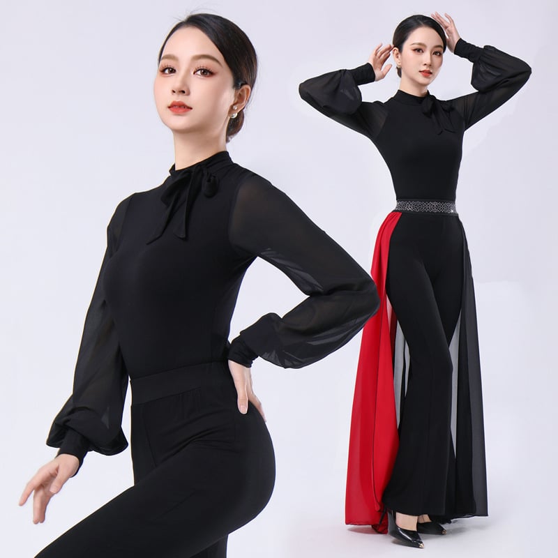 Šiuolaikinio šokio drabužių komplektas, Modal audinys su 90% medvilnės, suaugusiųjų moterų, tinka baletui, Lotynų šokiui, etniniam ir nacionaliniam standartiniam šokiui pavasarį–vasarą–rudenį