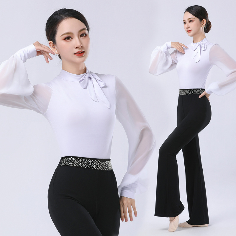 Šiuolaikinio šokio drabužių komplektas, Modal audinys su 90% medvilnės, suaugusiųjų moterų, tinka baletui, Lotynų šokiui, etniniam ir nacionaliniam standartiniam šokiui pavasarį–vasarą–rudenį