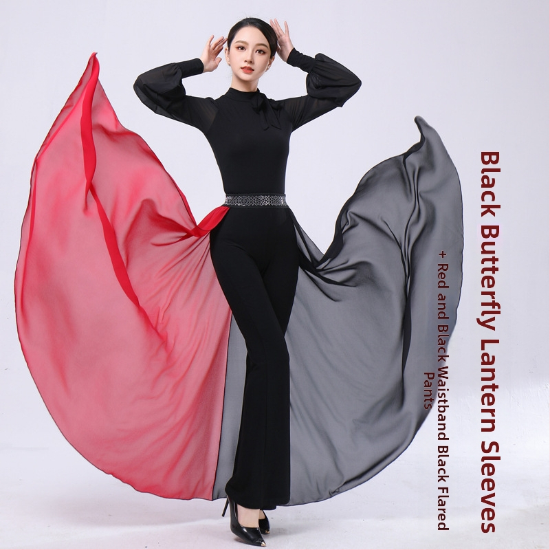 Šiuolaikinio šokio drabužių komplektas, Modal audinys su 90% medvilnės, suaugusiųjų moterų, tinka baletui, Lotynų šokiui, etniniam ir nacionaliniam standartiniam šokiui pavasarį–vasarą–rudenį