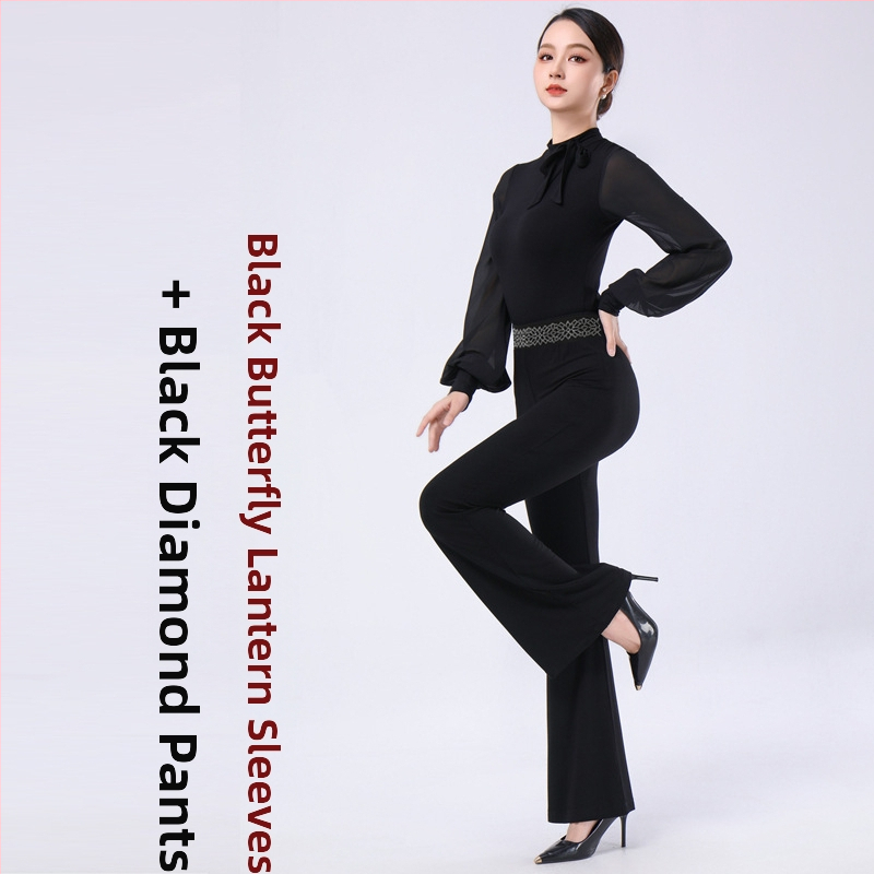 Šiuolaikinio šokio drabužių komplektas, Modal audinys su 90% medvilnės, suaugusiųjų moterų, tinka baletui, Lotynų šokiui, etniniam ir nacionaliniam standartiniam šokiui pavasarį–vasarą–rudenį