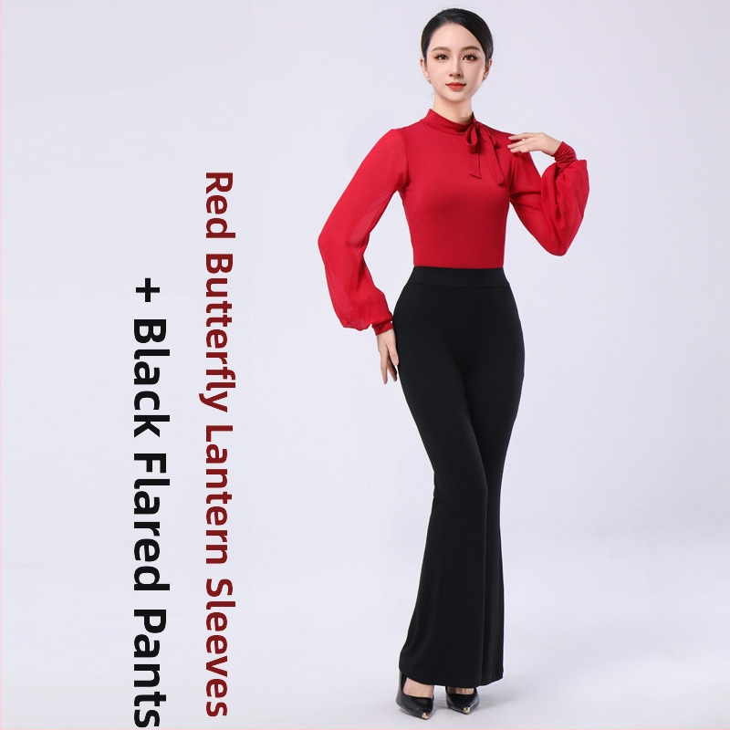 Šiuolaikinio šokio drabužių komplektas, Modal audinys su 90% medvilnės, suaugusiųjų moterų, tinka baletui, Lotynų šokiui, etniniam ir nacionaliniam standartiniam šokiui pavasarį–vasarą–rudenį