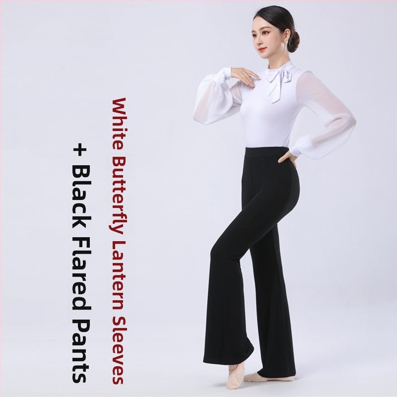 Šiuolaikinio šokio drabužių komplektas, Modal audinys su 90% medvilnės, suaugusiųjų moterų, tinka baletui, Lotynų šokiui, etniniam ir nacionaliniam standartiniam šokiui pavasarį–vasarą–rudenį