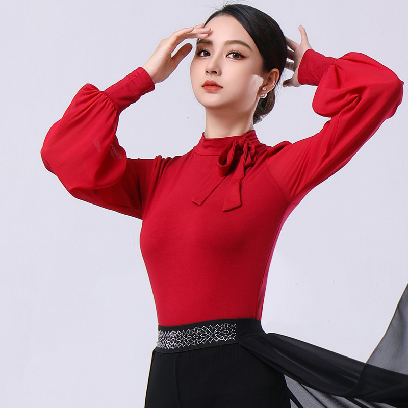 Šiuolaikinio šokio drabužių komplektas, Modal audinys su 90% medvilnės, suaugusiųjų moterų, tinka baletui, Lotynų šokiui, etniniam ir nacionaliniam standartiniam šokiui pavasarį–vasarą–rudenį