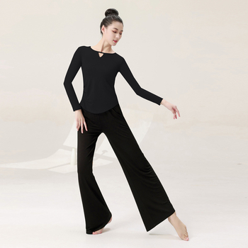 Moterų šiuolaikinio šokio viršus, modalinis audinys, 95% modal, vienos spalvos raštas