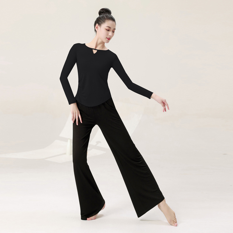 Moterų šiuolaikinio šokio viršus, modalinis audinys, 95% modal, vienos spalvos raštas