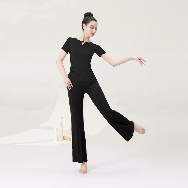 Moterų šiuolaikinio šokio viršus, modalinis audinys, 95% modal, vienos spalvos raštas