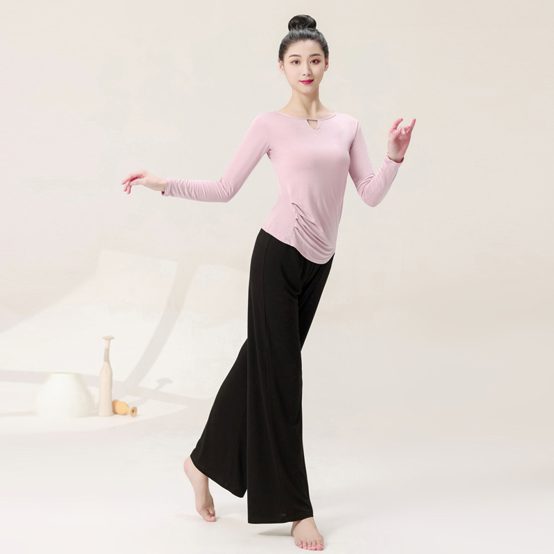 Moterų šiuolaikinio šokio viršus, modalinis audinys, 95% modal, vienos spalvos raštas