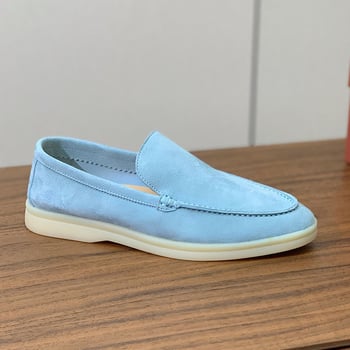 Unisex vasaros loaferiai — apvali nosis, plokščias kvadratinis kulnas, gumos pada, EVA vidpadis, vidus iš avies odos, glotnus viršus, kvėpuojantys, neslidūs