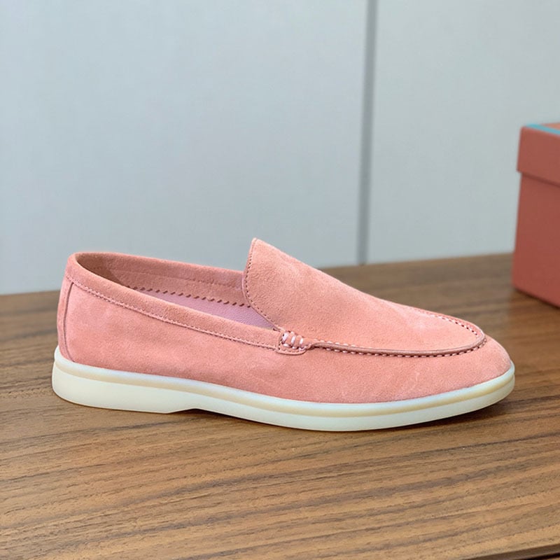 Unisex vasaros loaferiai — apvali nosis, plokščias kvadratinis kulnas, gumos pada, EVA vidpadis, vidus iš avies odos, glotnus viršus, kvėpuojantys, neslidūs