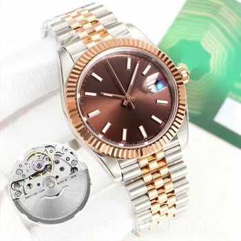 Vīriešu mehāniskais pulkstenis ar kustību 8215, safīra kristāla stikls, ūdensizturīgs, nerūsējošā tērauda korpuss un siksna, luminescējošs displejs