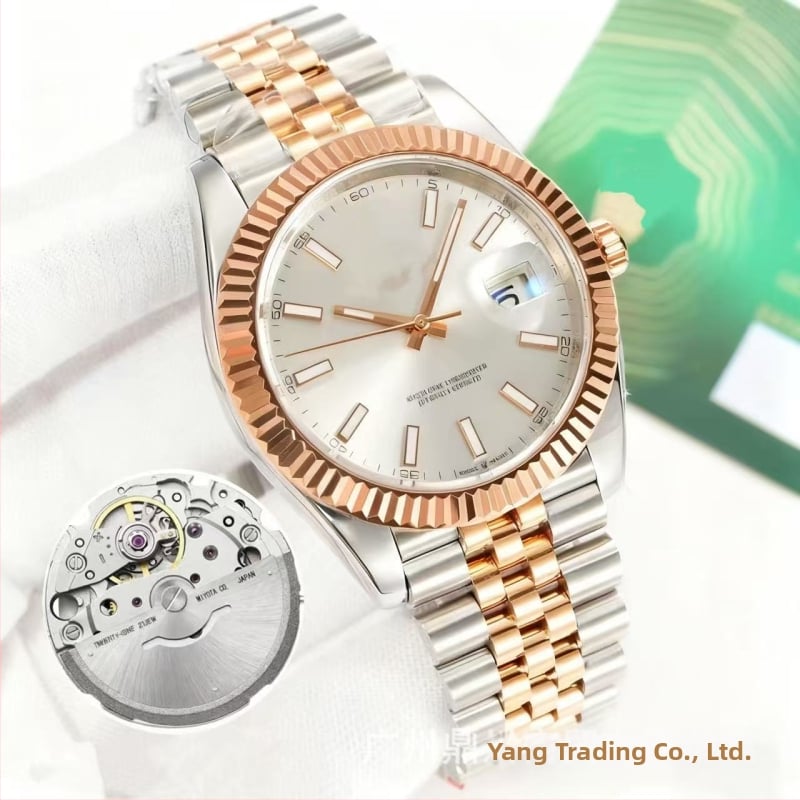 Vīriešu mehāniskais pulkstenis ar kustību 8215, safīra kristāla stikls, ūdensizturīgs, nerūsējošā tērauda korpuss un siksna, luminescējošs displejs