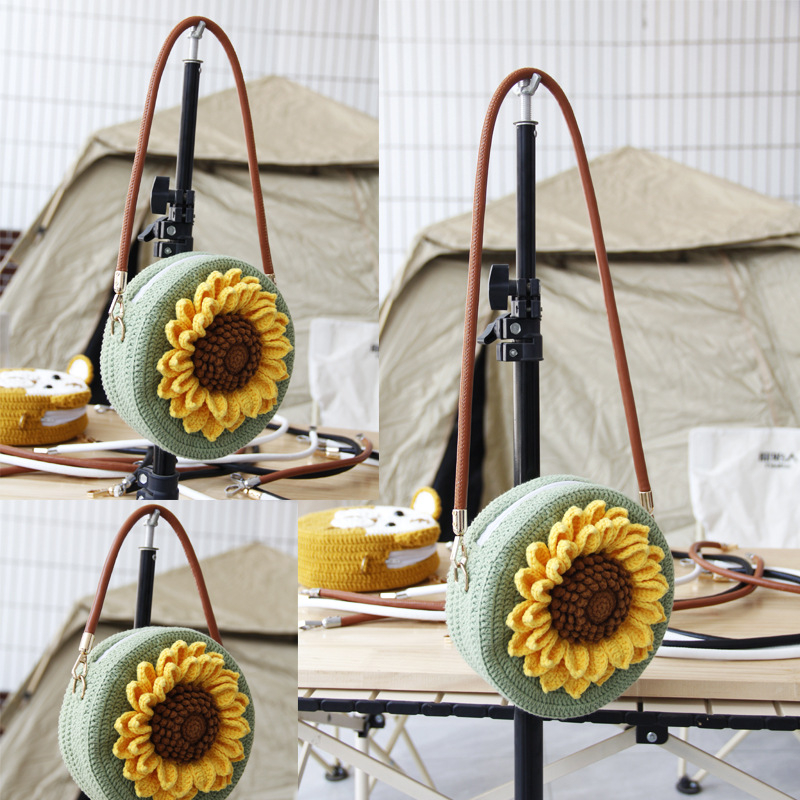 PU кожена модна чанта за рамо с заменяема презрамка, закачалка за чаша за вино и DIY аксесоар за тъкана чанта, лято 2024